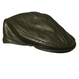 EUC Vtg Harley Davidson Genuine Rare Leather Derby Hat Cap